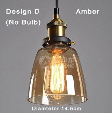 Suspension LED avec abat-jour en verre vintage