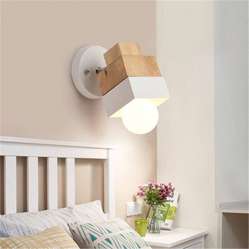 Applique murale LED en bois Creative (cube ou cylindre)