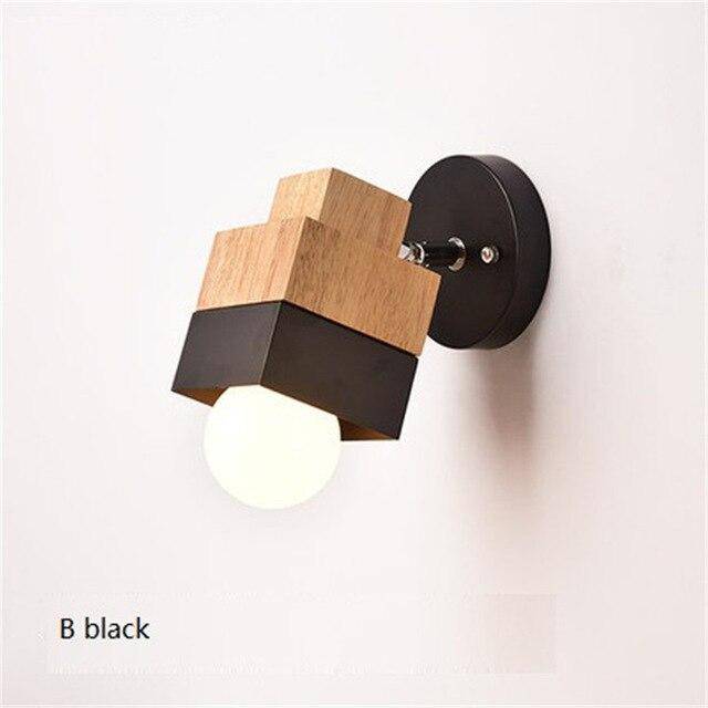 Applique murale LED en bois Creative (cube ou cylindre)