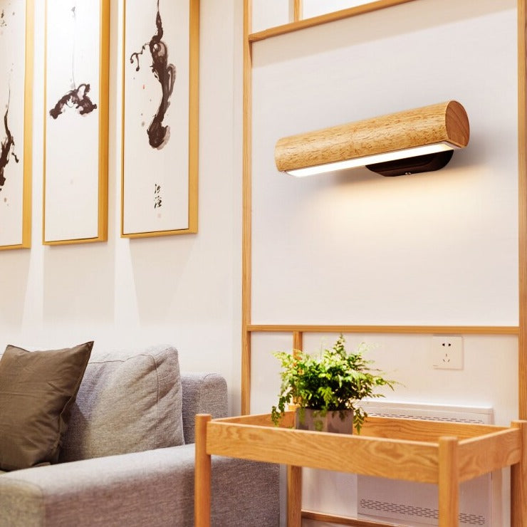 Applique murale scandinave en forme de buche en bois Dania