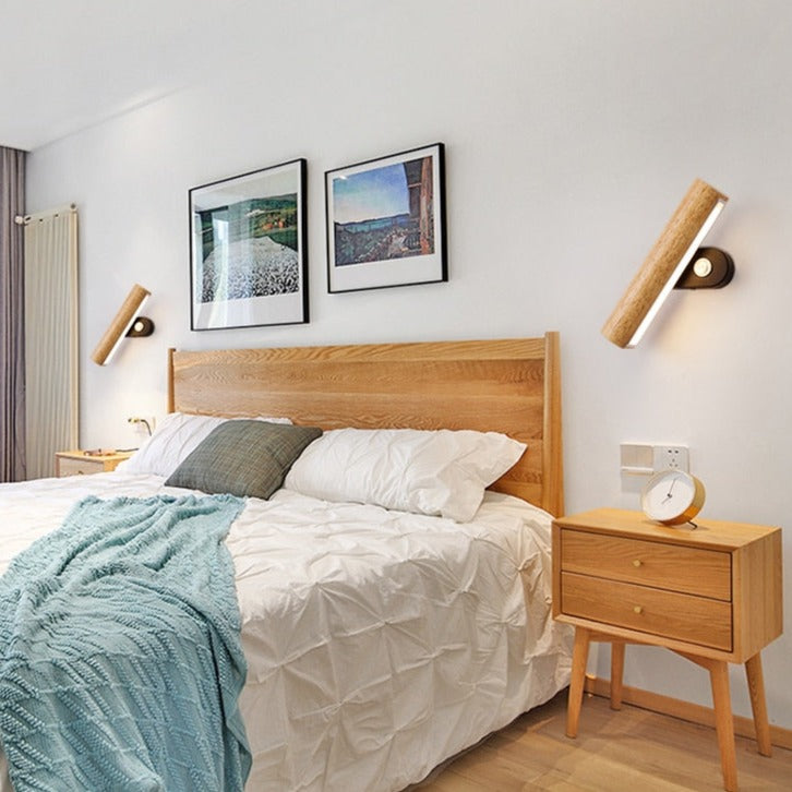 Applique murale scandinave en forme de buche en bois Dania