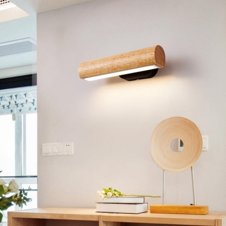 Applique murale scandinave en forme de buche en bois Dania