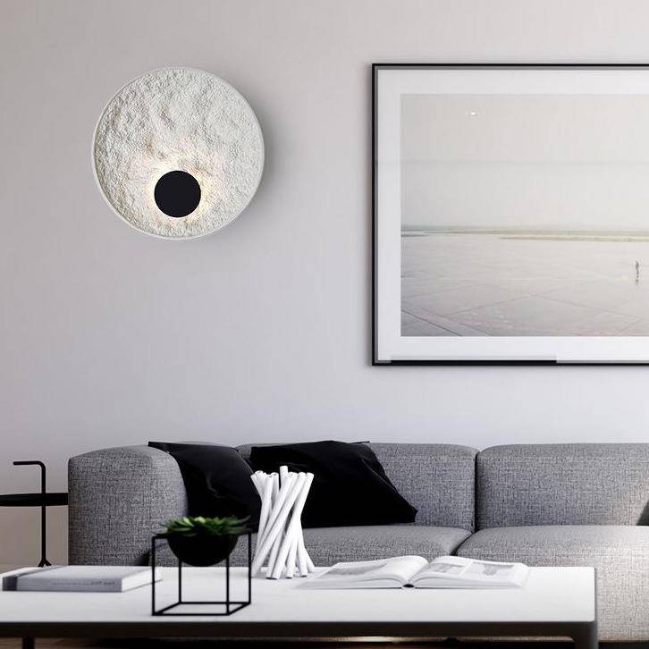 Applique murale design LED disque blanc minimaliste
