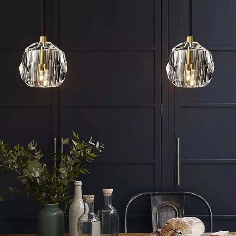 Suspension moderne LED avec abat-jour style diamant Blair