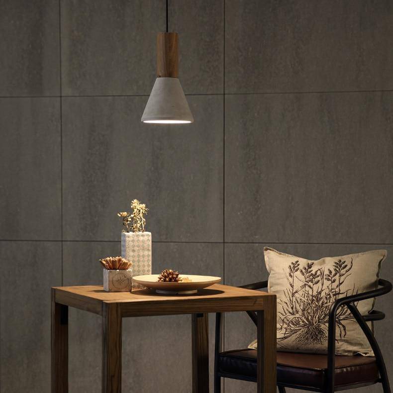 Suspension design en bois et ciment de plusieurs formes Studio
