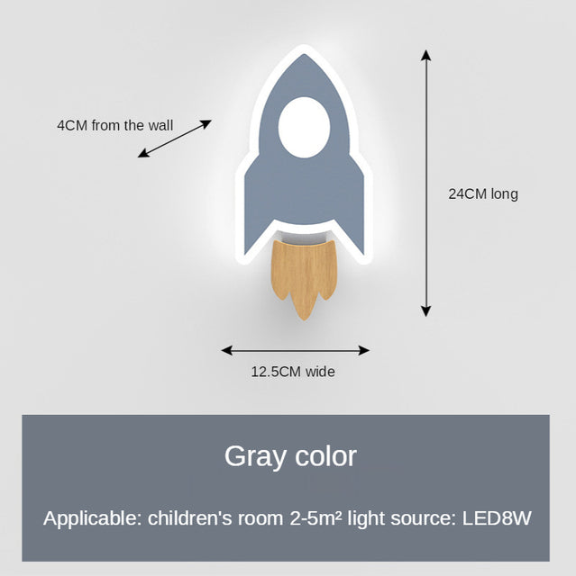 Applique murale moderne LED en forme de fusée Sollis