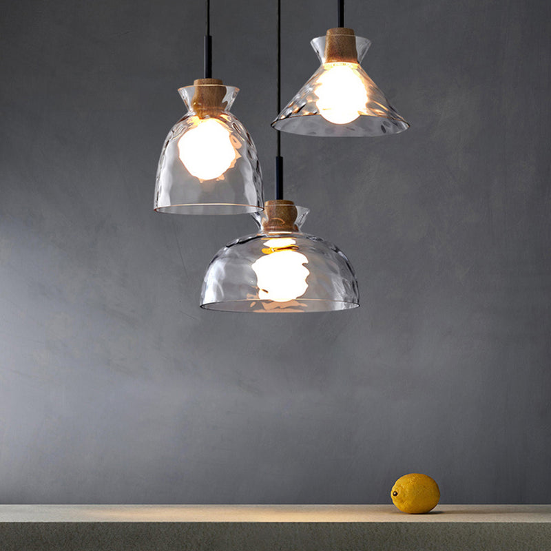 Lustre moderne avec abat-jour en verre Dante