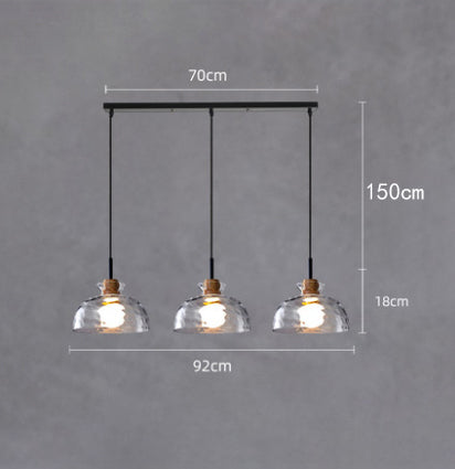 Lustre moderne avec abat-jour en verre Dante