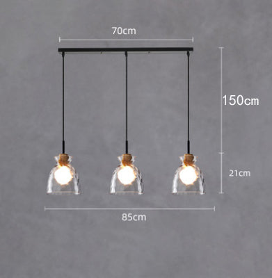 Lustre moderne avec abat-jour en verre Dante
