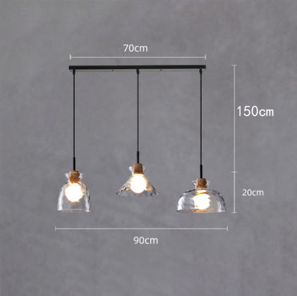 Lustre moderne avec abat-jour en verre Dante