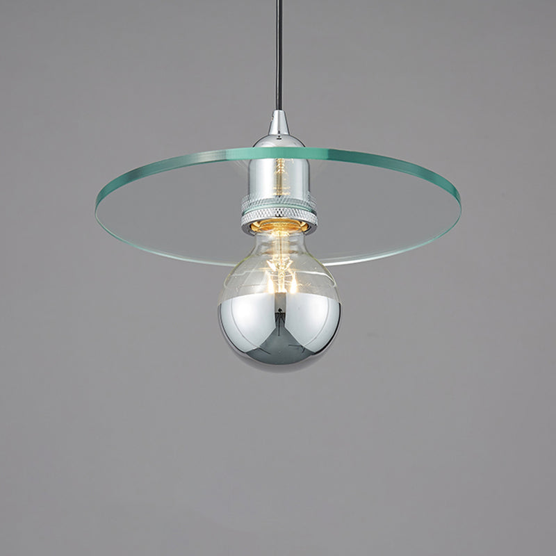 Suspension design avec abat-jour plat en verre Aiden