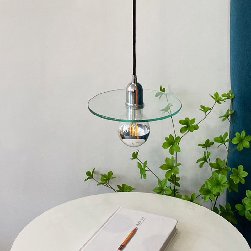 Suspension design avec abat-jour plat en verre Aiden