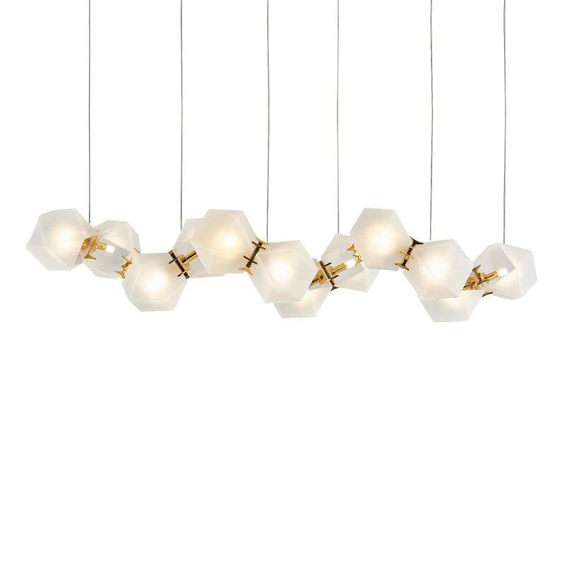 Lustre design moderne doré à LED Avize