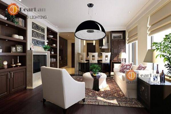 Suspension design demi sphère avec gravure fleurie intérieur