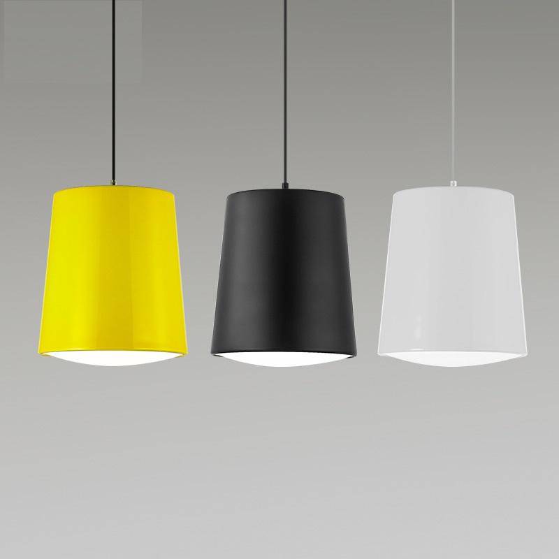 Suspension moderne LED cylindre en aluminium de couleur