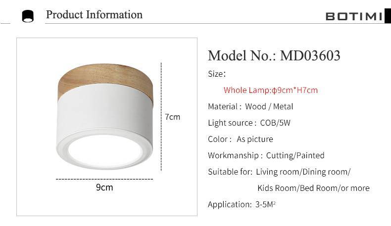 Spots LED cylindrique à base en bois Botimi