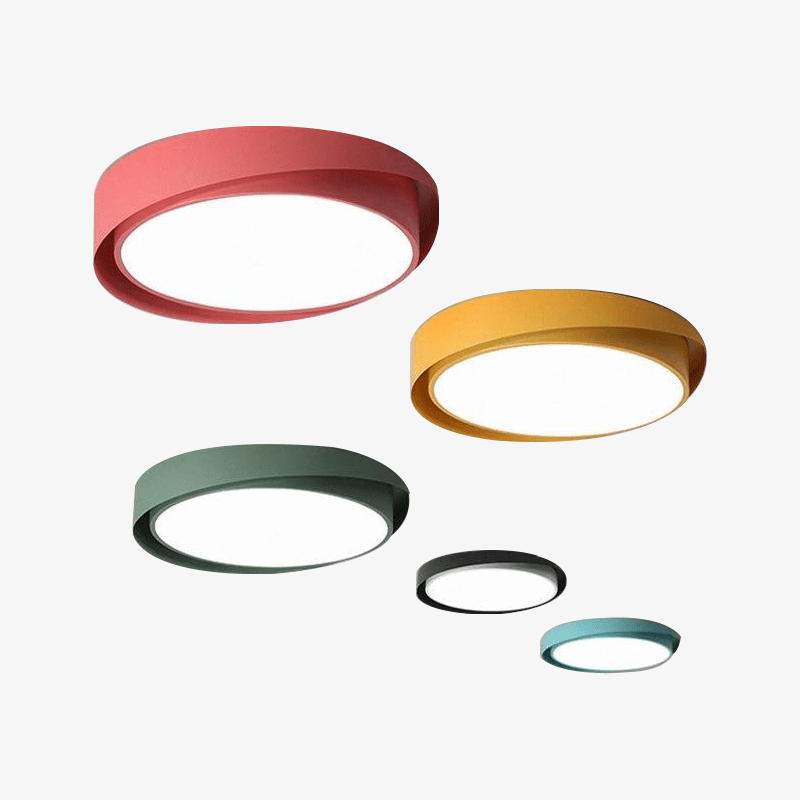 Plafonnier design LED arrondi de couleur Art