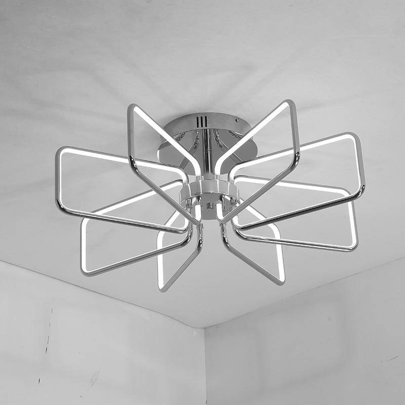 Plafonnier moderne rectangles chromé à LED