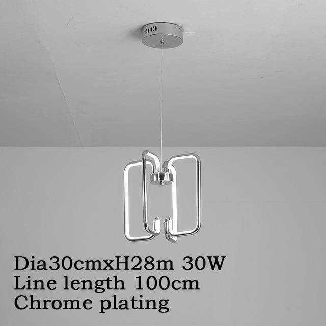 Plafonnier moderne rectangles chromé à LED