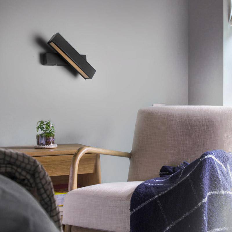 Applique design LED moderne ajustable en bois