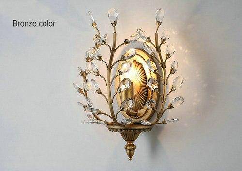 Applique murale rétro LED avec finitions en bronze Crystal