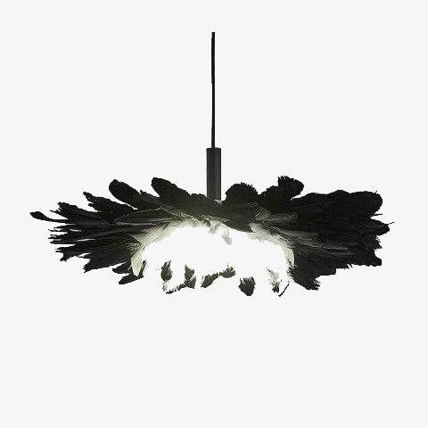 Suspension à plumes LED style romantique