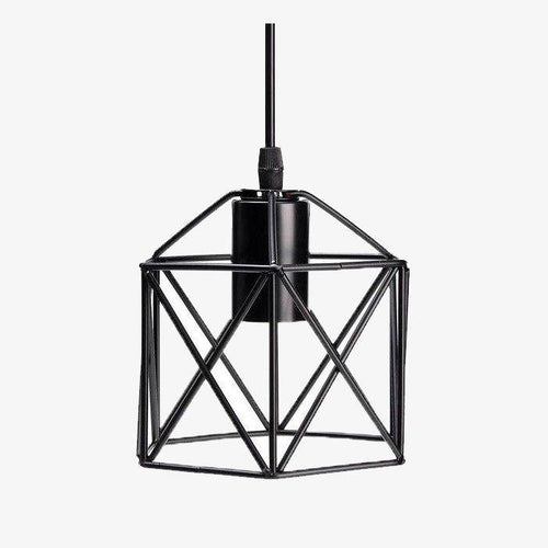 Suspension cage en métal industriel hexagone