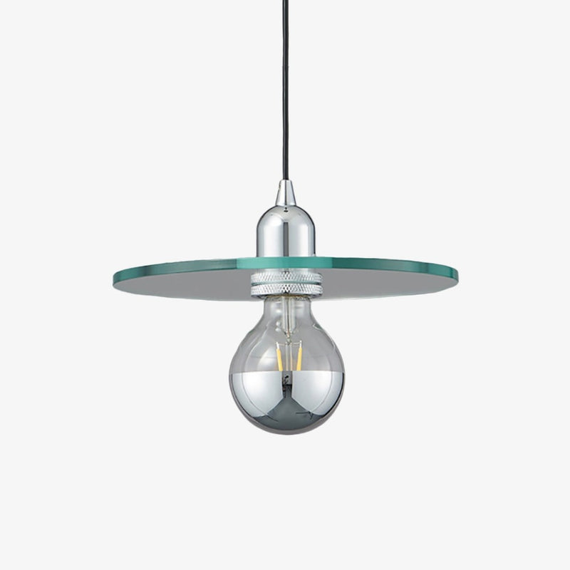 Suspension design avec abat-jour plat en verre Aiden