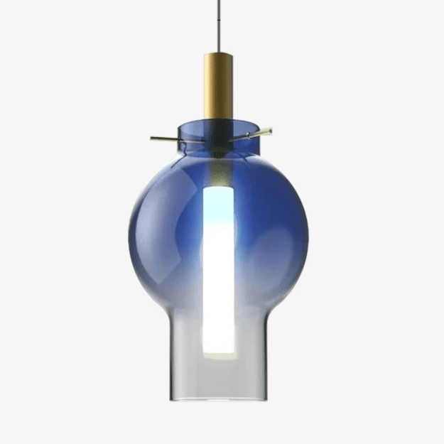 Suspension design boule en verre coloré à LED