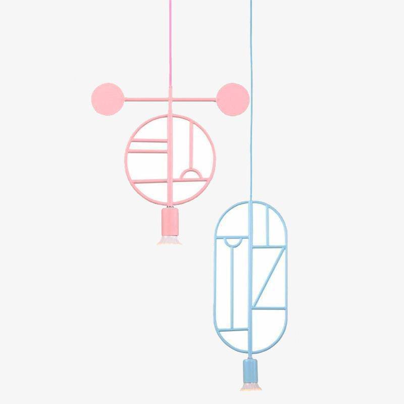 Suspension design moderne à LED formes colorées