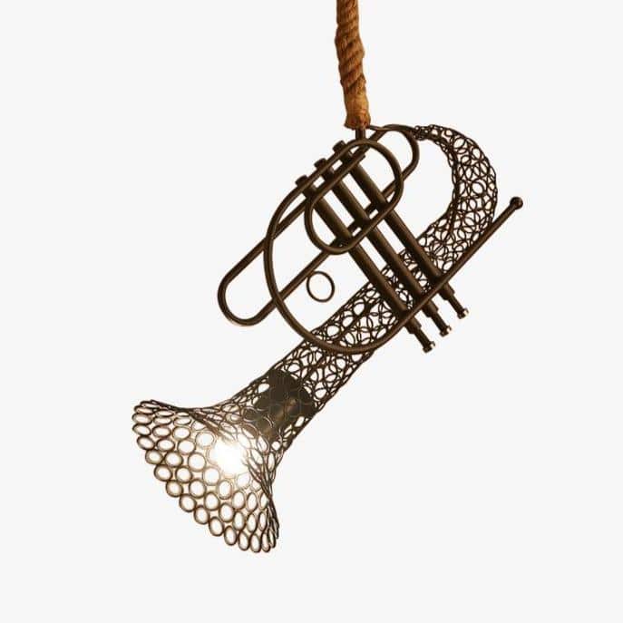 Suspension en forme de trompette en cage métalique Loft