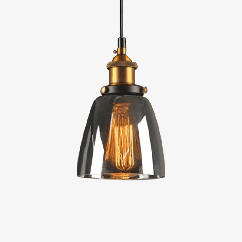 Suspension LED avec abat-jour en verre vintage