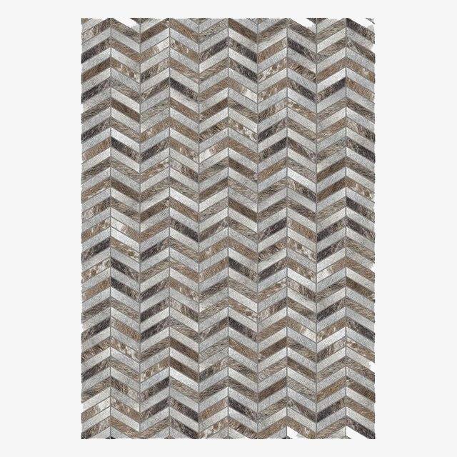 Tapis rectangle scandinave à formes géométriques marrons en polyester Large A