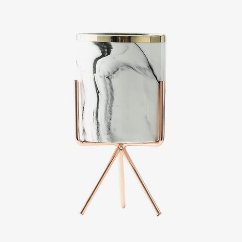 Vase design en marbre avec support en métal Loli Déco
