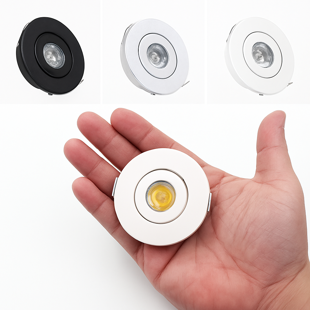 6 pièces Led Mini lumière vers le bas 3W 1W Dimmable Spot lumières encastrées AC85-265V plafonnier en aluminium 52mm - vue 5 sur 9