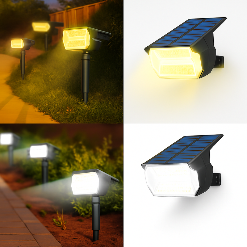 72 LED extérieur paysage spots IP65 étanche 3 Modes d'éclairage solaire alimenté appliques murales pour porte d'entrée arrière-cour Garage