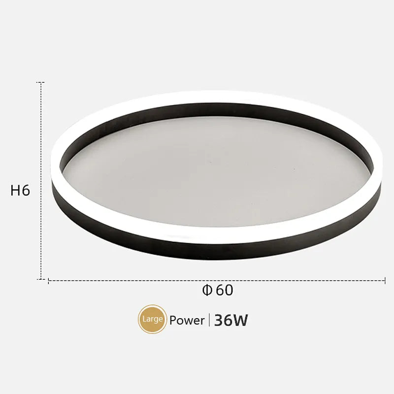 Plafond moderne à LEDs lampes lustre lumières salon salle à manger cuisine chambre plafonnier simple rond décor à la maison lumière intérieure - vue 6 sur 16