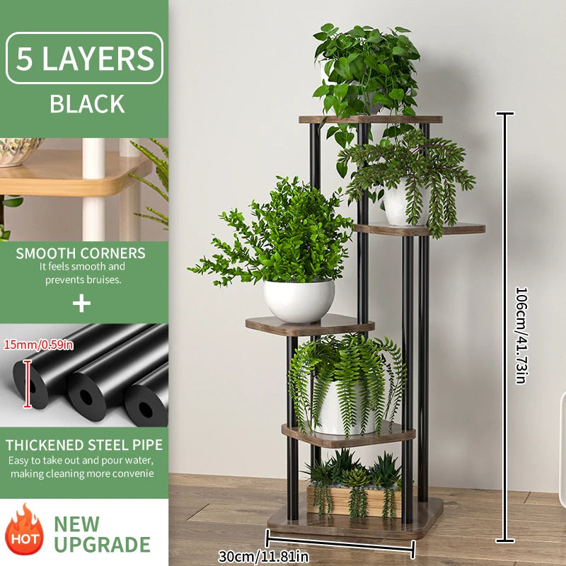 support en bois pour plantes et pots de fleurs intérieur - vue 10 sur 12