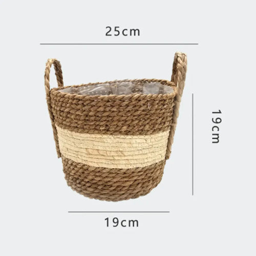 panier à fleurs en paille tressée pour décoration intérieure et extérieure