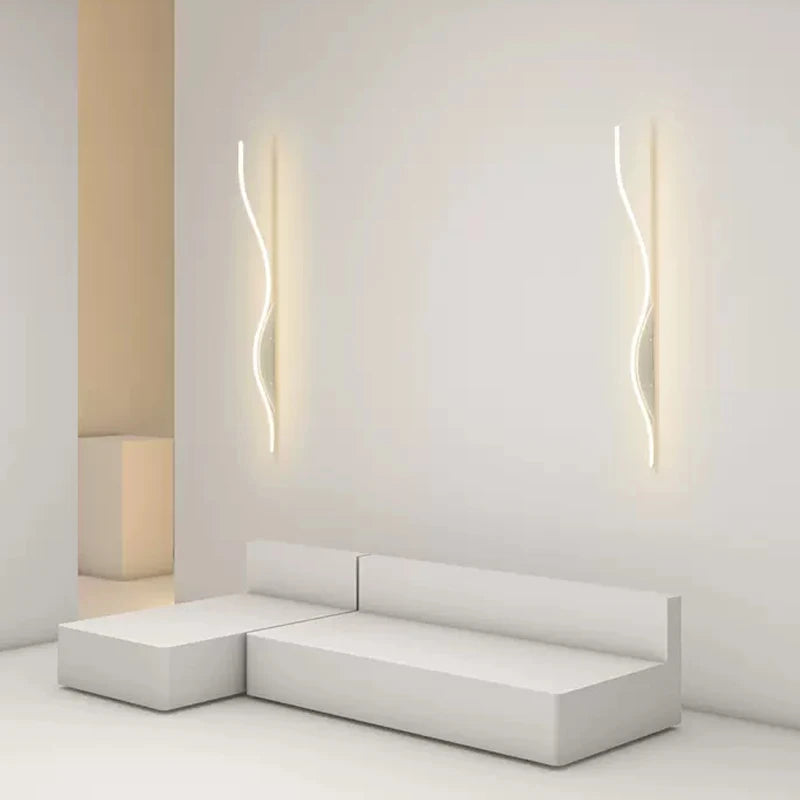 applique murale led moderne en forme de s pour éclairage décoratif - vue 4 sur 12