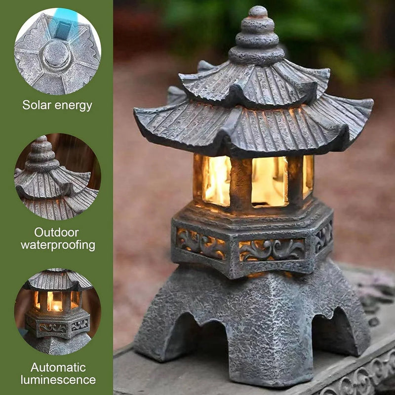 lanterne solaire led pagode pour jardin et balcon décoratif