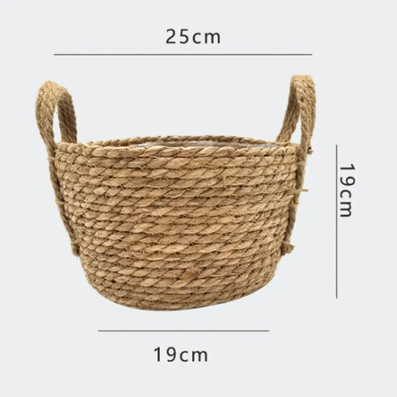 panier à fleurs en paille tressée pour décoration intérieure et extérieure - vue 16 sur 18
