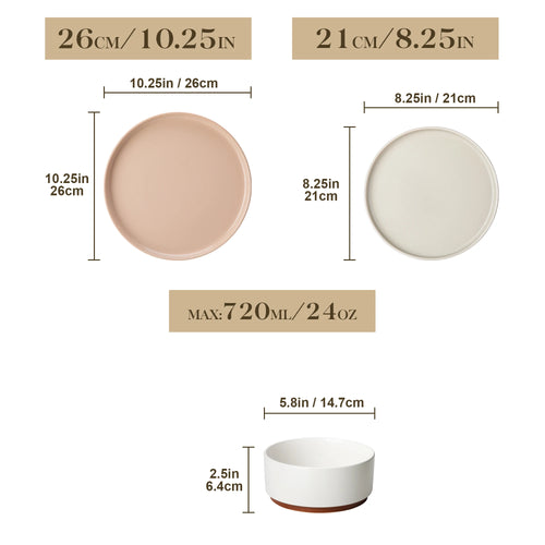 Service de table porcelaine bord relevé style moderne
