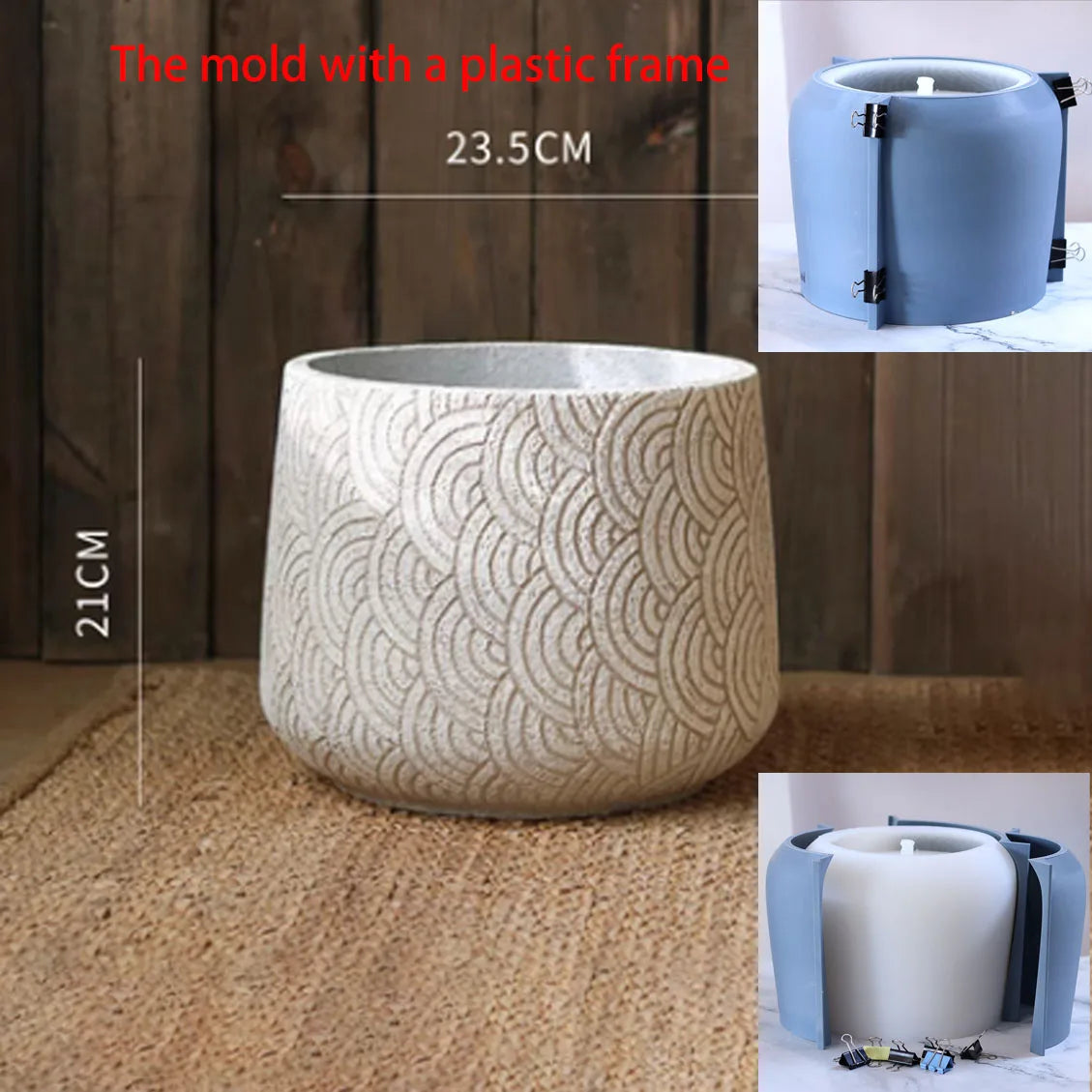 moule en silicone pour pot de fleurs nordique rond - vue 8 sur 8