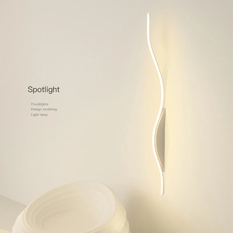 applique murale led moderne en forme de s pour éclairage décoratif - vue 3 sur 12