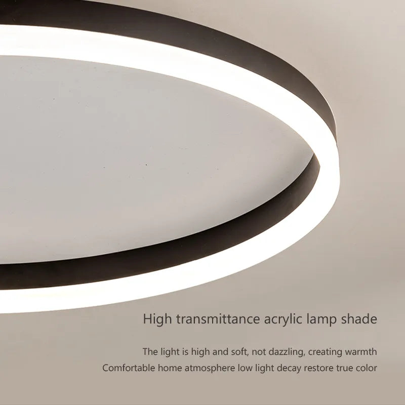 Plafond moderne à LEDs lampes lustre lumières salon salle à manger cuisine chambre plafonnier simple rond décor à la maison lumière intérieure - vue 8 sur 16