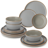 Service de table gres 1224 pieces assiettes bols