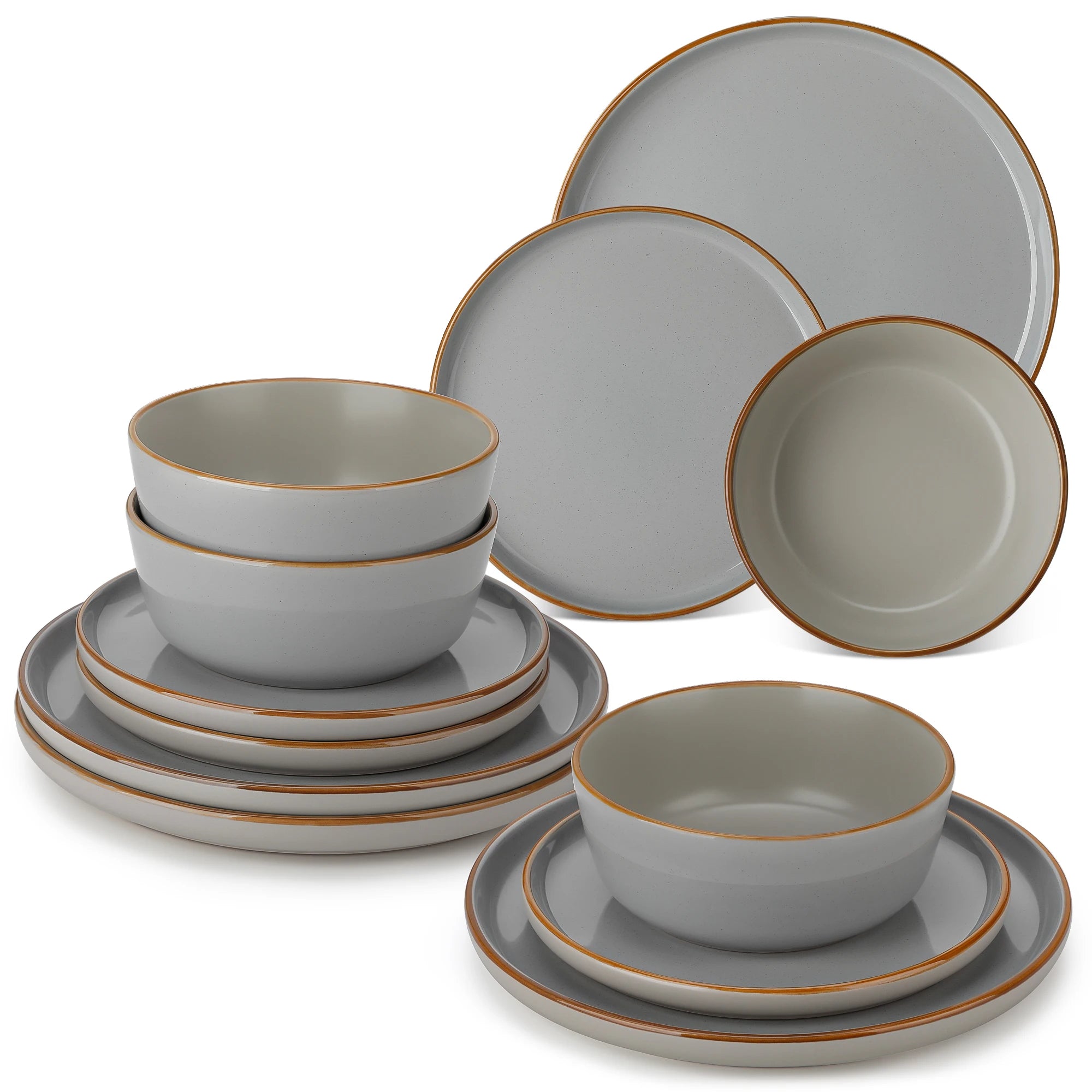 Service de table gres 1224 pieces assiettes bols