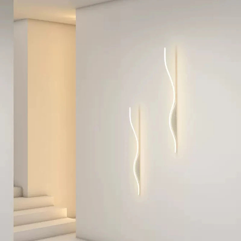 applique murale led moderne en forme de s pour éclairage décoratif - vue 5 sur 12