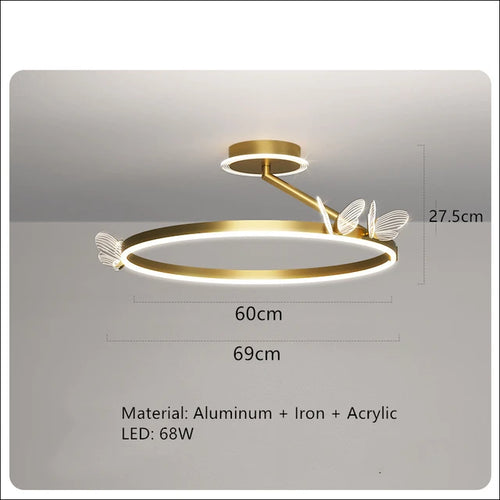 (80j - 10juin) Plafonnier moderne LED avec petits papillons en verre Mikela